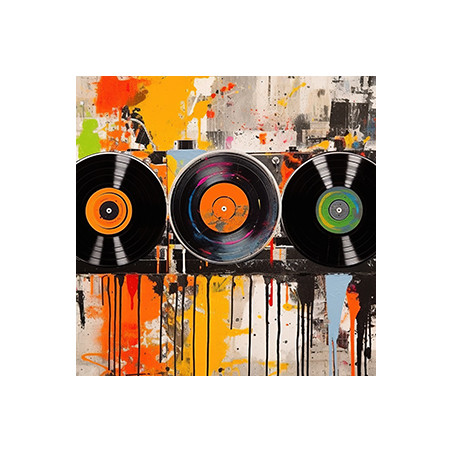 panneau  mural disque de musique
