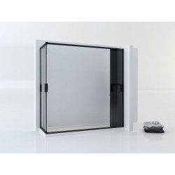 Mampara rectangular plegable en acordeo de Dutxa color negre