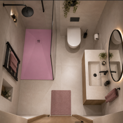 receveur de douche rose