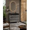 Mueble de salle de bains de couleur effet marbre gris
