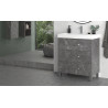 Mueble de salle de bains de couleur effet marbre gris
