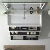 Mueble de salle de bains de couleur effet marbre gris