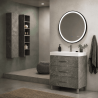 Mueble de salle de bains de couleur effet marbre gris