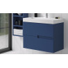 mueble de baño suspendido con cajones color azul
