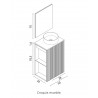 meuble salle oranje sur pied