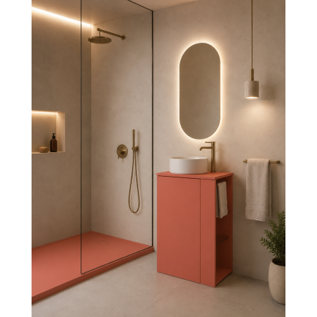 meuble salle oranje sur pied