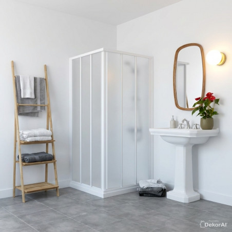 Mampara angular plegable de ducha alumini blanco