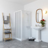 Mampara angular plegable de ducha alumini blanco