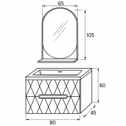 Mueble suspendu sous vasque de couleur noir