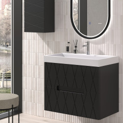 Mueble de baño suspendio de color negro