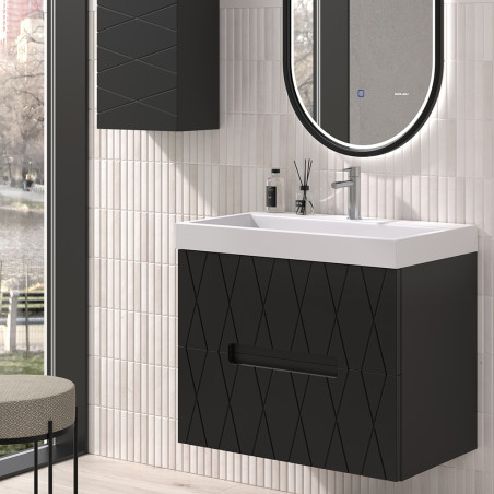 Mueble de baño suspendio de color negro
