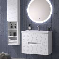 meuble salle de bains suspendu couleur moka