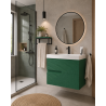 Meuble salle de bains suspendu de couleur vert