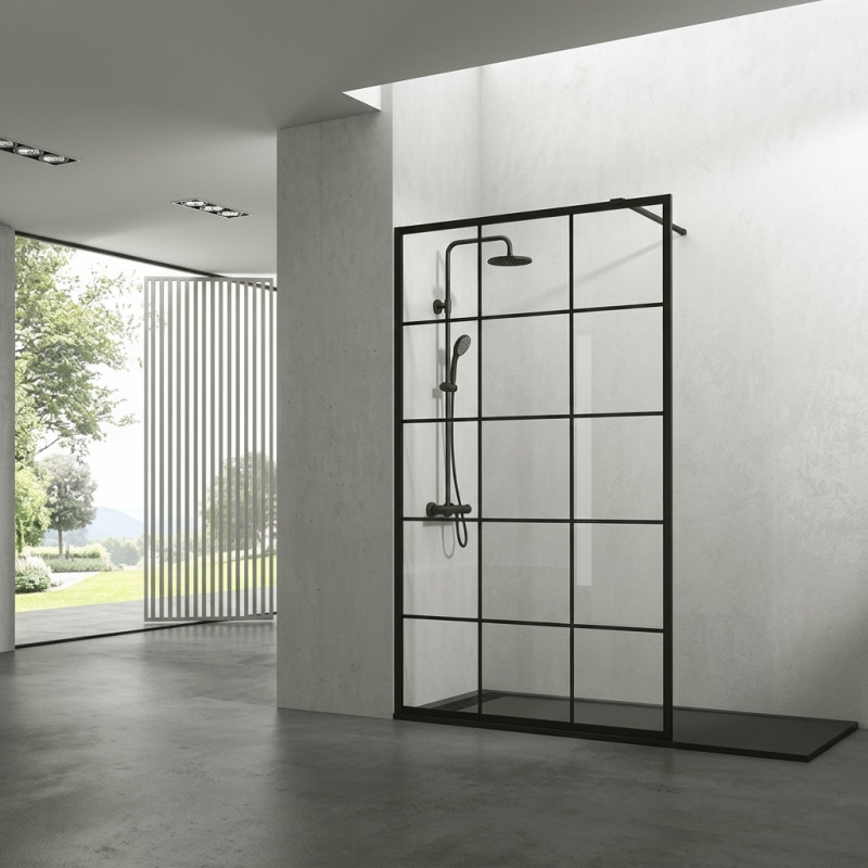 black shower screen