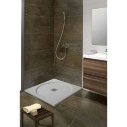 plat de dutxa blanc enmarcat de color blanc