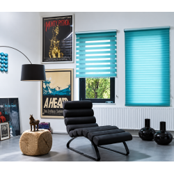 Rideau enroulable bleu