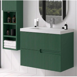 Green Bathroom Vanity & Shower Tray Set