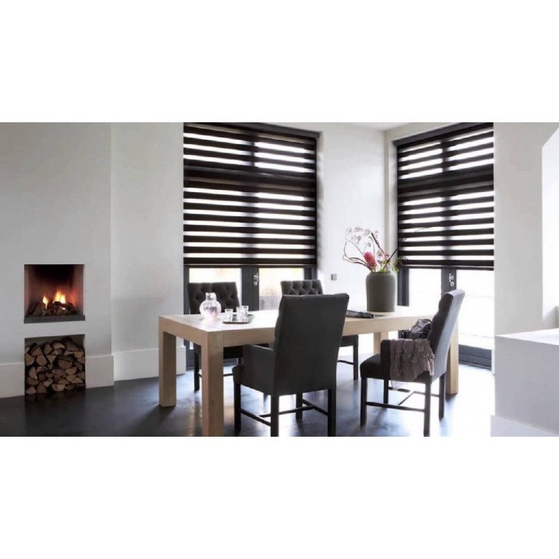 Rideau Enroulable NEVAFLEX Toile Couleur Bois Foncé